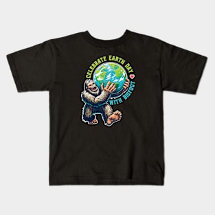 Bigfoot Earth Day Celebration - Big Footprint Environmental Kids T-Shirt